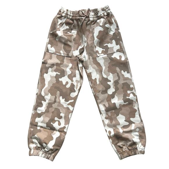 Lands' End Kids Drawstring Elastic Brown Camo Jogger Pants S Small 6-7 NWOT - Picture 1 of 8
